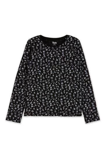 M&Co Black Print Long Sleeve Top 4 M&Co Black Print Long Sleeve Top - Image 2