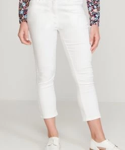 M&Co Petite White Super Soft Slim Cropped Jeans