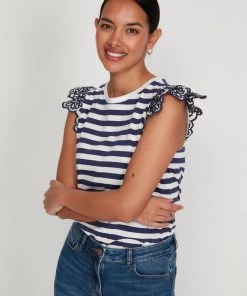 M&Co Blue Stripe Broderie Top -M&Co Sales Shop unnamed file 1098 scaled