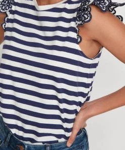 M&Co Blue Stripe Broderie Top -M&Co Sales Shop unnamed file 1099 scaled