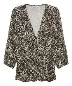 M&Co Black Animal Print Wrap Top -M&Co Sales Shop unnamed file 1115