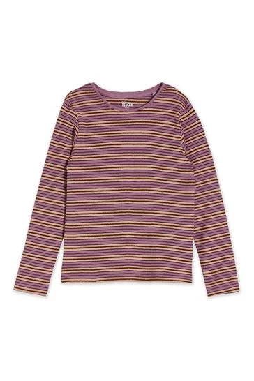 M&Co Purple Stripe Long Sleeve Top 5 M&Co Purple Stripe Long Sleeve Top - Image 3