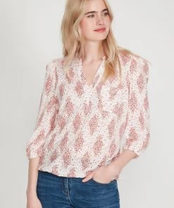 M&Co Pink Scatter Print Long Sleeve Top