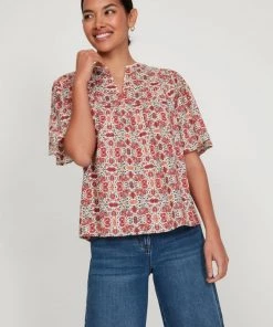 M&Co Pink Tile Print Dobby Top -M&Co Sales Shop unnamed file 1160 scaled