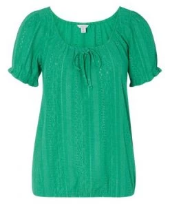 M&Co Green Broderie Gypsy Bubble Hem Top -M&Co Sales Shop unnamed file 1183
