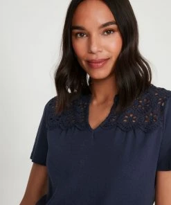 M&Co Blue Pointelle Lace Jersey Top -M&Co Sales Shop unnamed file 123 scaled