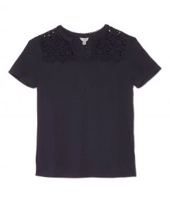M&Co Blue Pointelle Lace Jersey Top -M&Co Sales Shop unnamed file 124 scaled