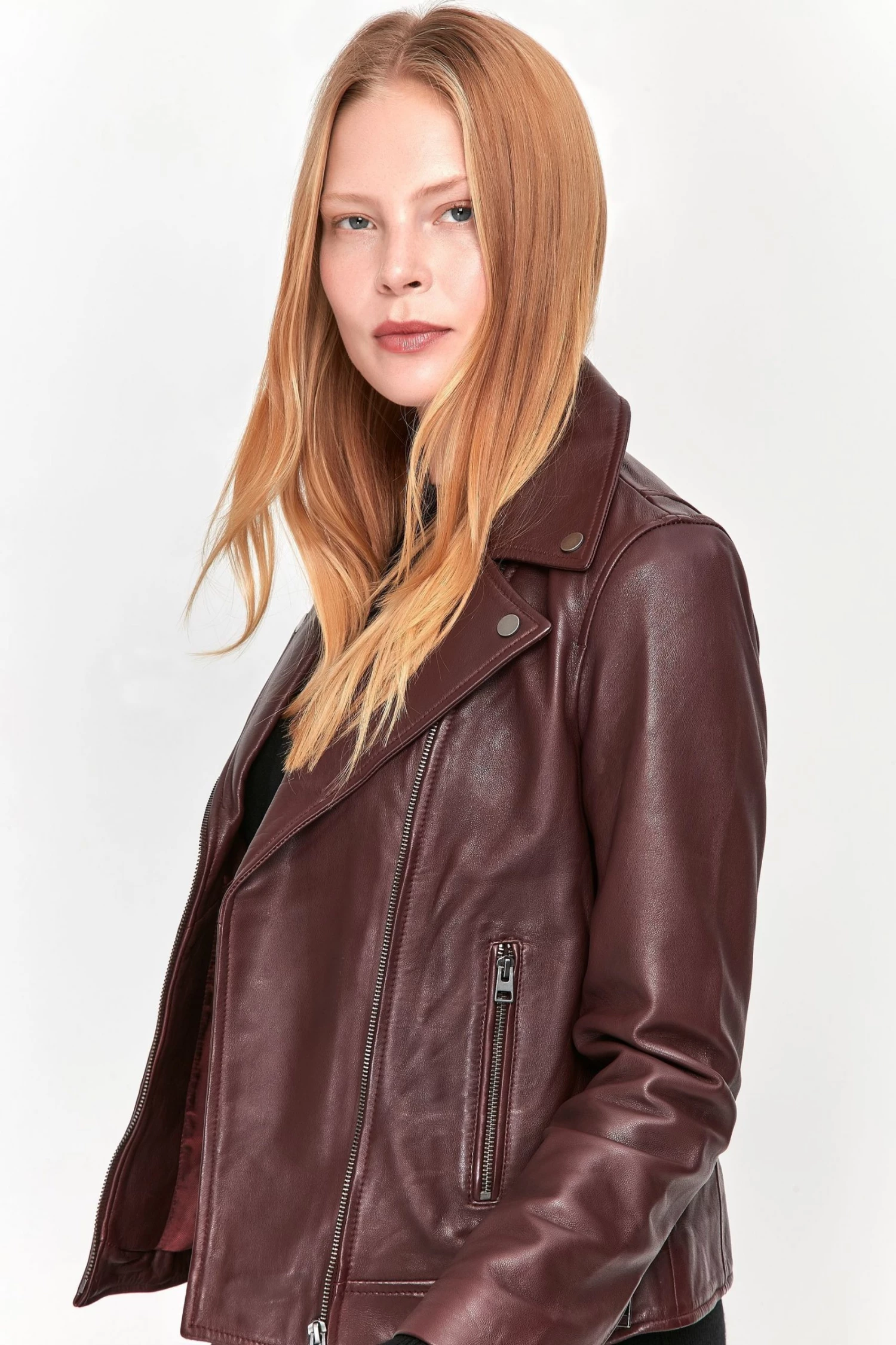 M&Co Red Leather Jacket 4 M&Co Red Leather Jacket - Image 2