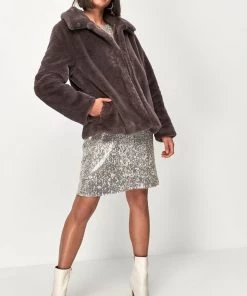 M&Co Brown Short Faux Fur Jacket