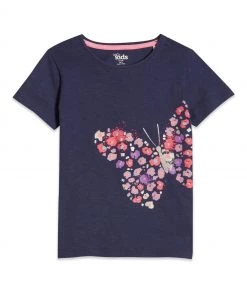 M&Co Blue Butterfly T-Shirt