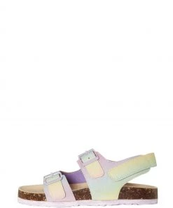 M&Co Cream Rainbow Glitter Cork Sandals