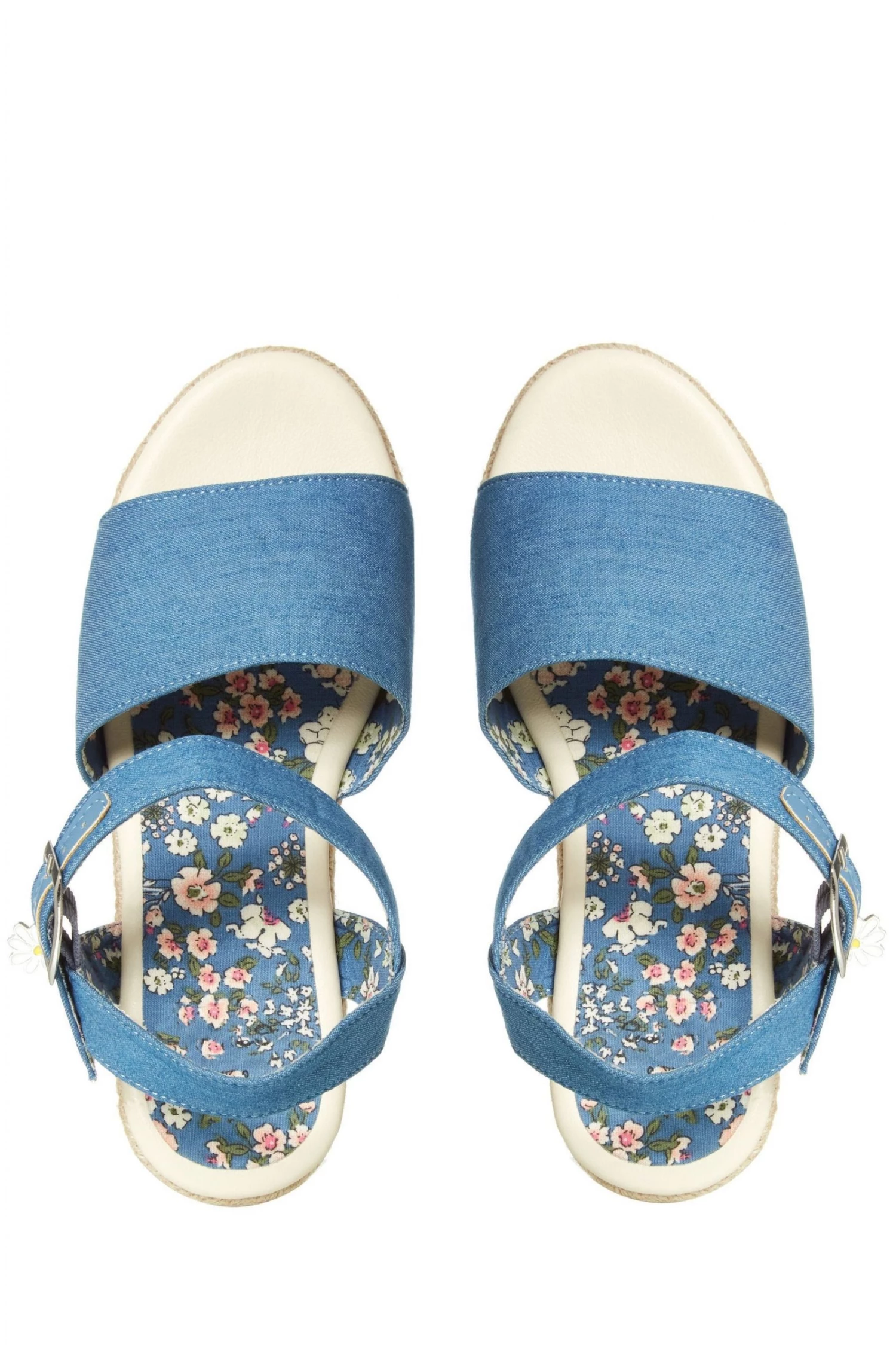 M&Co Blue Chambray Wedge Sandals 5 M&Co Blue Chambray Wedge Sandals - Image 3