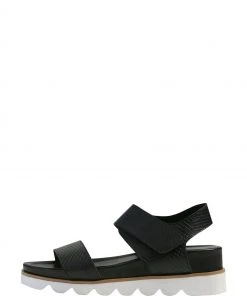 M&Co Black Croc Strappy Sandals
