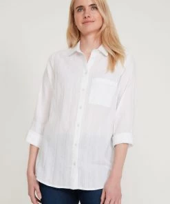 M&Co White Stripe Casual Shirt