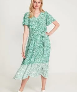 M&Co Green Floral Tiered Midi Dress -M&Co Sales Shop unnamed file 1410 scaled