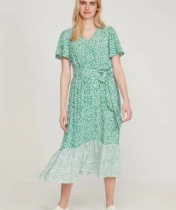M&Co Green Floral Tiered Midi Dress -M&Co Sales Shop unnamed file 1412