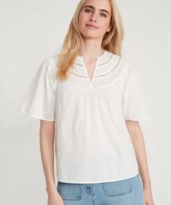 M&Co White Lace Detail Top