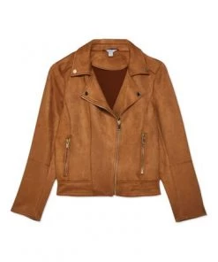 M&Co Brown Suedette Biker Jacket -M&Co Sales Shop unnamed file 1432