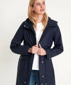 M&Co Blue Drawstring Waist Raincoat
