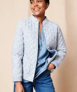 M&Co Blue Quilted Printed Jacket -M&Co Sales Shop unnamed file 1450