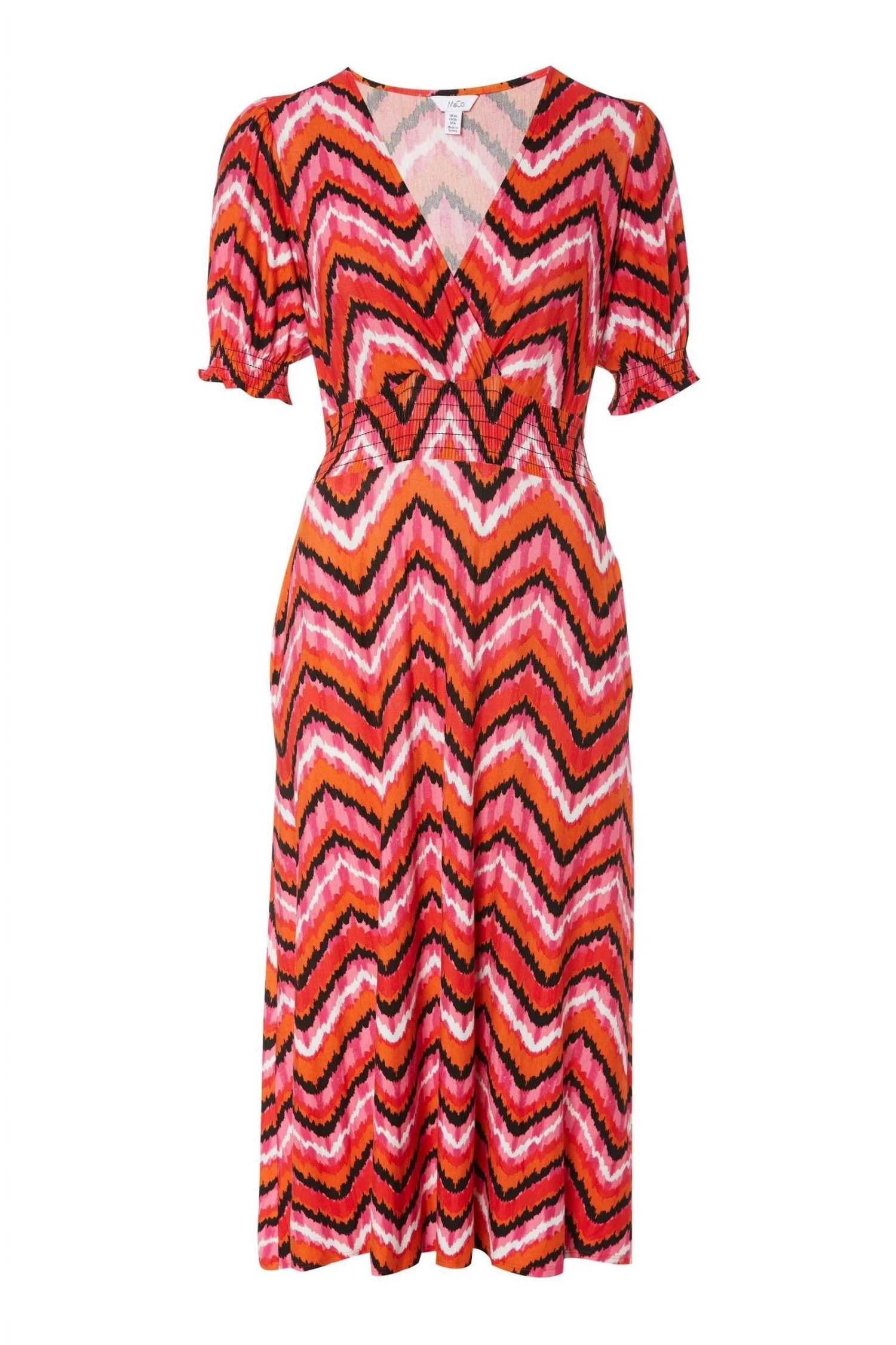 M&Co Red Zig Zag Print Jersey Midi Dress 9 M&Co Red Zig Zag Print Jersey Midi Dress - Image 7