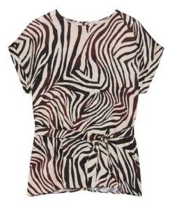 M&Co White Zebra Satin Tie Top -M&Co Sales Shop unnamed file 1467