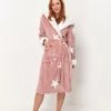 M&Co Pink Anya Madsen Star Print Waffle Mid Length Robe -M&Co Sales Shop unnamed file 1472 scaled