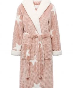 M&Co Pink Anya Madsen Star Print Waffle Mid Length Robe -M&Co Sales Shop unnamed file 1474 scaled