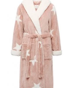 M&Co Pink Anya Madsen Star Print Waffle Mid Length Robe -M&Co Sales Shop unnamed file 1475
