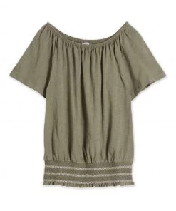 M&Co Geen Shirred Hem Gypsy Top -M&Co Sales Shop unnamed file 1480 scaled