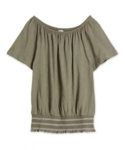 M&Co Geen Shirred Hem Gypsy Top -M&Co Sales Shop unnamed file 1481