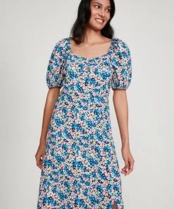 M&Co Blue Floral Sweetheart Midi Dress -M&Co Sales Shop unnamed file 1496 scaled