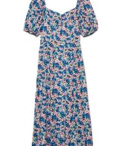 M&Co Blue Floral Sweetheart Midi Dress -M&Co Sales Shop unnamed file 1498