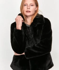 M&Co Black Short Faux Fur Jacket