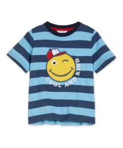 M&Co Blue Smile Face Stripe T-Shirt -M&Co Sales Shop unnamed file 15