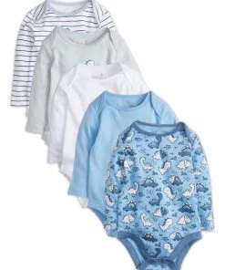 M&Co Blue Long Sleeve Bodysuits Five Pack