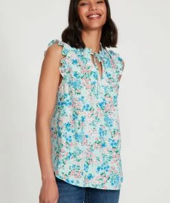 M&Co Green Ditsy Floral Shell Top