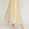 M&Co Yellow Button-Through Linen Skirt
