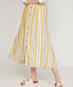 M&Co Yellow Button-Through Linen Skirt -M&Co Sales Shop unnamed file 1584