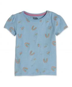 M&Co Blue Heart Print T-Shirt