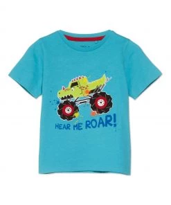 M&Co Blue Short Sleeve Roar Truck T-Shirt