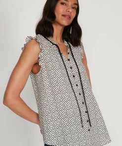 M&Co White Spot Shell Top