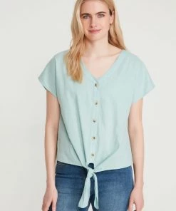 M&Co Green Linen Tie Front Top -M&Co Sales Shop unnamed file 1624 scaled