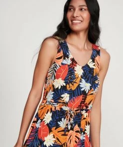 M&Co Orange Desert Print Palm Dress