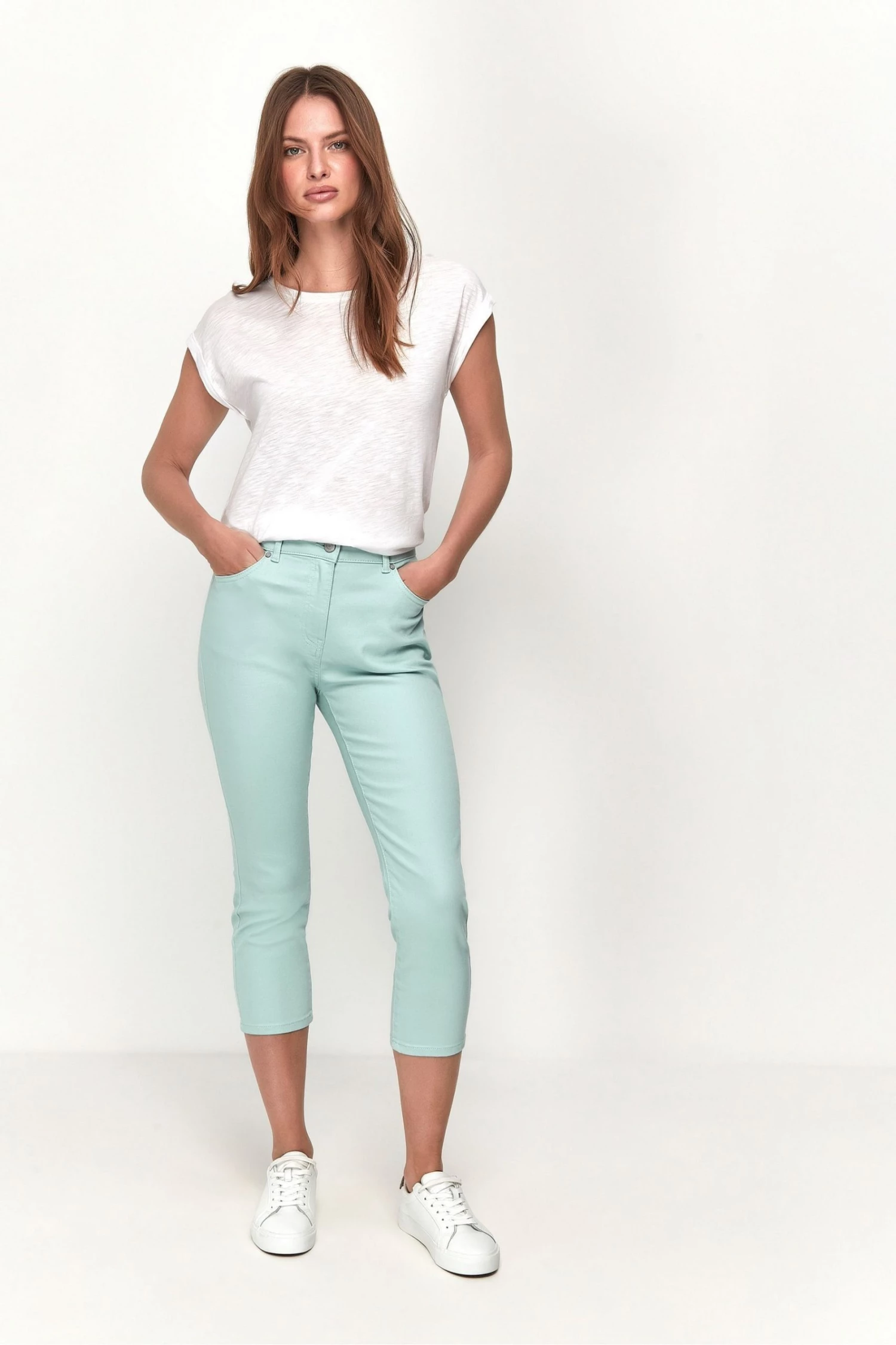 M&Co Green Petite Super Soft Slim Cropped Jeans 4 M&Co Green Petite Super Soft Slim Cropped Jeans - Image 2