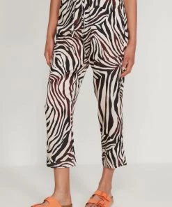 M&Co Brown Zebra Print Satin Trousers