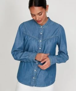 M&Co Blue Denim Frill Shirt -M&Co Sales Shop unnamed file 1685 scaled