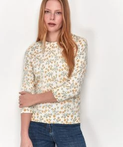 M&Co Cream Floral Printed Top