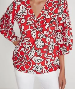 M&Co Red Floral Ruched Top -M&Co Sales Shop unnamed file 1716 scaled