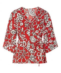 M&Co Red Floral Ruched Top -M&Co Sales Shop unnamed file 1717 scaled